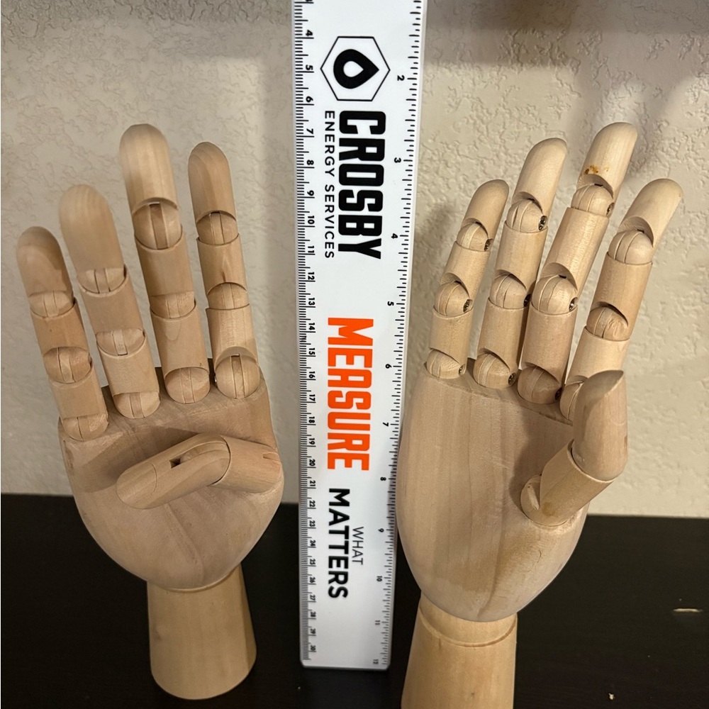 Wooden Articulated Hand Models Adjustable Wooden Hand SET Mannequin Hand Figure - Picture 2 of 3